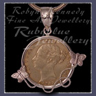 14 Karat Gold and 1885 Gold Coin 'Butterfly' Pendant Image