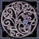 Sterlilng Silver, Aquamarine & Blue Zircon 'Birthday Bouquet' Forget-Me-Not Brooch Image