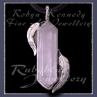 Sterling Silver and Crystal Quartz 'Feather' Pendant Image