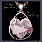 10 Karat Yellow Gold, Sterling Silver and Pink Tourmaline 'Jessie's Cove' Pendant
