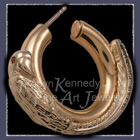 14 Karat Yellow and Green Gold, 18 Karat Palladium White Gold, Blue Diamonds, Emeralds, Ruby and Blue Sapphire Parrot Earring Image