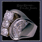 14 Karat White Gold and Diamonds Rimg Image