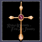 14 Karat Gold, Star Ruby, Freshwater and Cultured Pearl Pendant Image