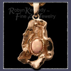 14 & 10 Karat Gold Custom Watercast Pendant with an Opal Gemstone  Image