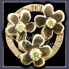 Gold 'Circle of Flowers' with Birthstones Lapel Pin Image