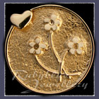 Gold Heart and Flowers Pin Image