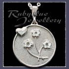 Sterling Silver 'Heart and Flowers' Pendant Image