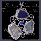 Sterling Silver, Great Lakes Beach Glass and Glacier Blue Topaz 'Beachglass' Pendant 5 Image