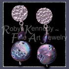 Sterling Silver and Cultured Freshwater Coin Pearl 'Fairlady' Earrings Image