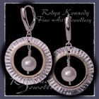10 Karat Yellow Gold, Sterling Silver & Freshwater Pearls 'Aurora' Earrings Image