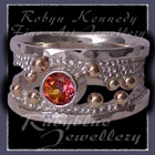 10 Karat Yellow Gold, Sterling Silver & Sunrise Topaz 'Chic' Ring Image