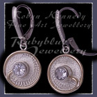 10 Karat Yellow Gold, Sterling Silver and Cubic Zirconia 'Dreamland' Earrings Image