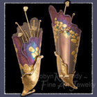 24 Karat Yellow Gold, 18 Karat Yellow Gold, Diamonds and Niobium 'Electric Lily' Brooch Image