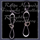 10 Karat Yellow Gold and Sterling Silver 'Eternal Love' Earrings Image