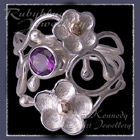10 Karat Yellow Gold and Sterling Silver 'Feelin' Groovy' Amethyst Ring Image