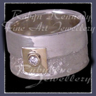 18 Karat Yellow Gold, Sterling Silver and Diamond 'Forever' Ring Image