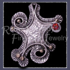  14 Karat Yellow Gold, Sterling Silver and Mystic Sunrise Genuine Topaz 'Lucky Charms ~ Star' Pendant Image