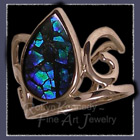 14 Karat White Gold and Ammolite 'Moondrop' Ring Image