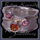 14 Karat Yellow Gold, Sterling Silver, Sunrise Mystic Ypoaz, Passion Pure Pink Topaz and Baby pink Topaz 'Sunrise Pleasures' Ring Image