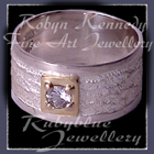 18 Karat Yellow Gold, Sterling Silver and White Sapphire 'Promise' Ring