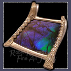 Ammolite, Amethyst and Diamond Pendant Image