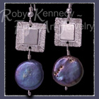 Sterling Silver and Cultured Freshwater Coin Pearls 'Tribal Glam' Earrings image