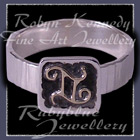 14 Karat Yellow Gold and Sterling Silver 'Gemini' Zodiac Ring