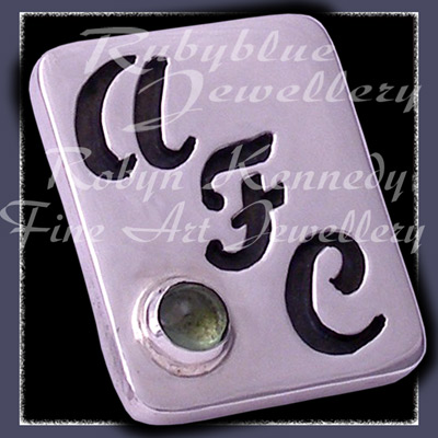 Sterling Silver and Peridot 'Initial' Tie Tac Image
