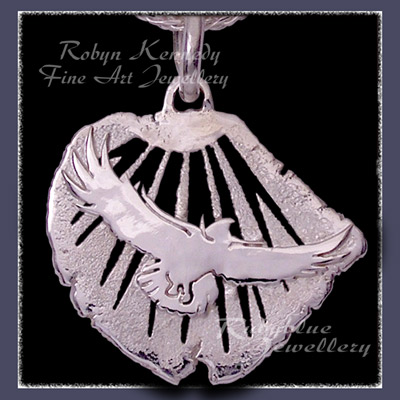 Solid Sterling Silver 'Soaring Eagle' Pendant Image