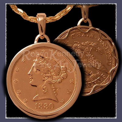 14 Karat Yellow Gold Coin Medallion Image