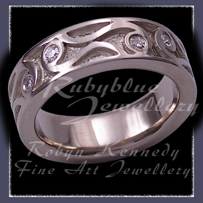 14 Karat White Gold and Diamonds 'Siobhan's' Reverie Wedding Ring Image