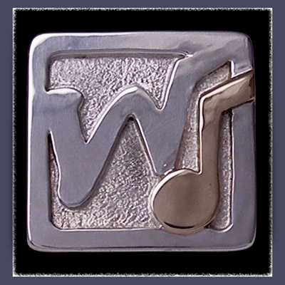 10 Karat Yellow Gold and Sterling Silver 'Women in Rythym' Lapel Pin Image
