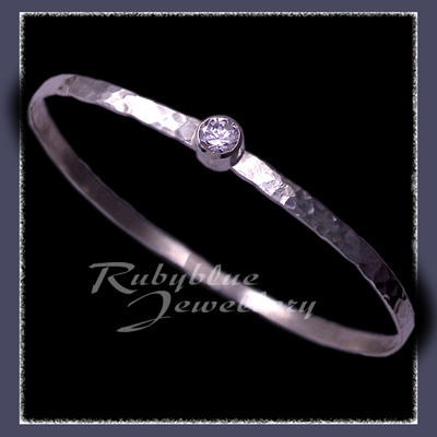 Sterling Silver and Cubic Zirconia 'Sparkles' Bangle / Bracelet Image