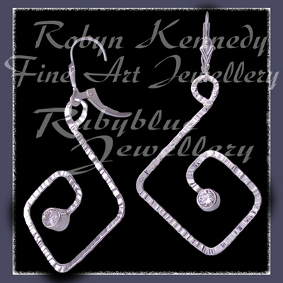Sterling Silver and Cubic Zirconia 'Coronet' Earrings Image