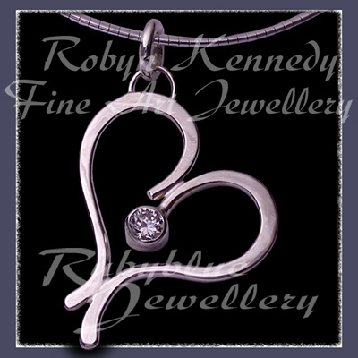 Sterling Silver and Cubic Zirconia 'Love Sparkles' Heart Pendant  Image