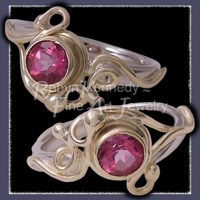 18 Karat Yellow and White Gold, Pure Pink Mystic Topaz 'Pink Shock' Ring Image