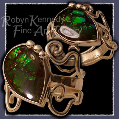 14 Karat Yellow Gold and Ammolite 'Sindy' Ring Image