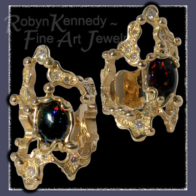 18 K Gold, Black Opal and Diamond 'Stellar Luck' Ring Picture